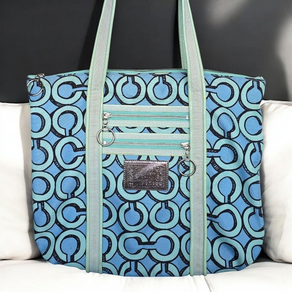 Coach Poppy 3D Op Art Glam Tote Bag - Y2K Vintage Vibe! Excellent Condition ✨ - Picture 16 of 16